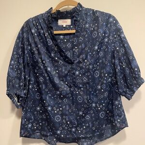 XiRena Lucia Navy Paisley Top